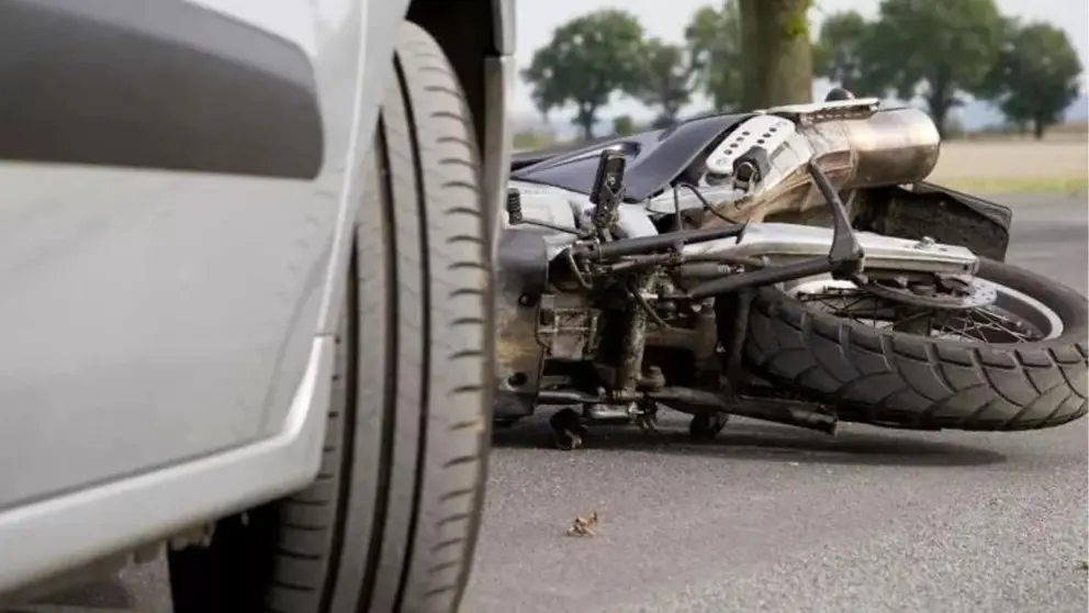 Imagen de la moto accidentada