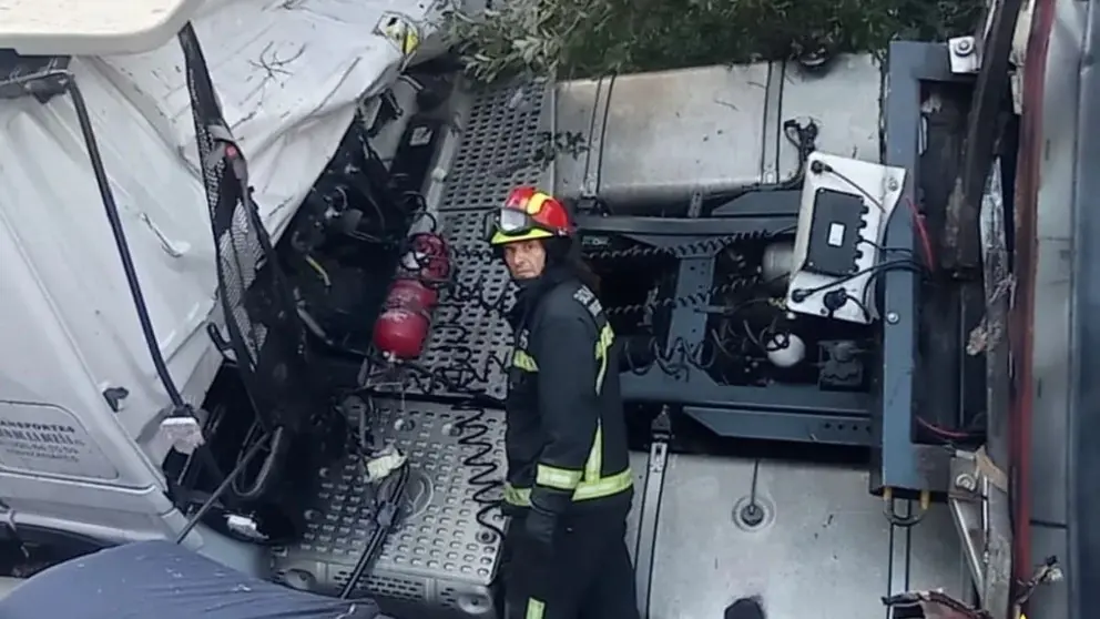 Imagen del cami&oacute;n accidentado