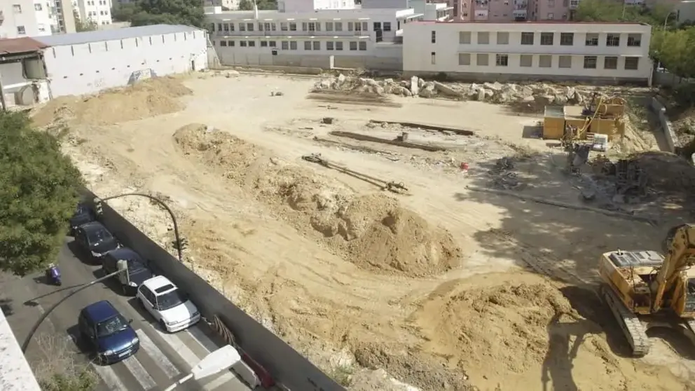 El solar donde se ubicar&aacute; el futuro pabell&oacute;n Portillo