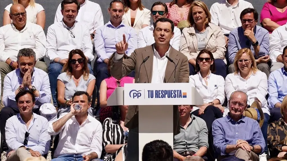 El presidente de la Junta de Andaluc&iacute;a, en el acto de M&aacute;laga del domingo 19 de mayo