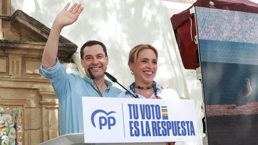 Juanma Moreno durante un acto de campa&ntilde;a del PP en El Puerto para las europeas | Cristo Garc&iacute;a