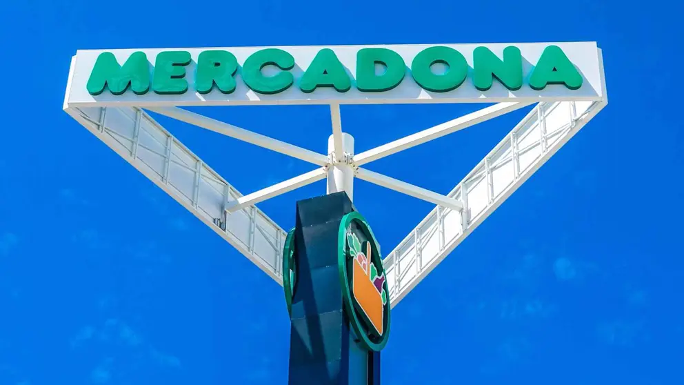 Cartel de un supermercado de Mercadona