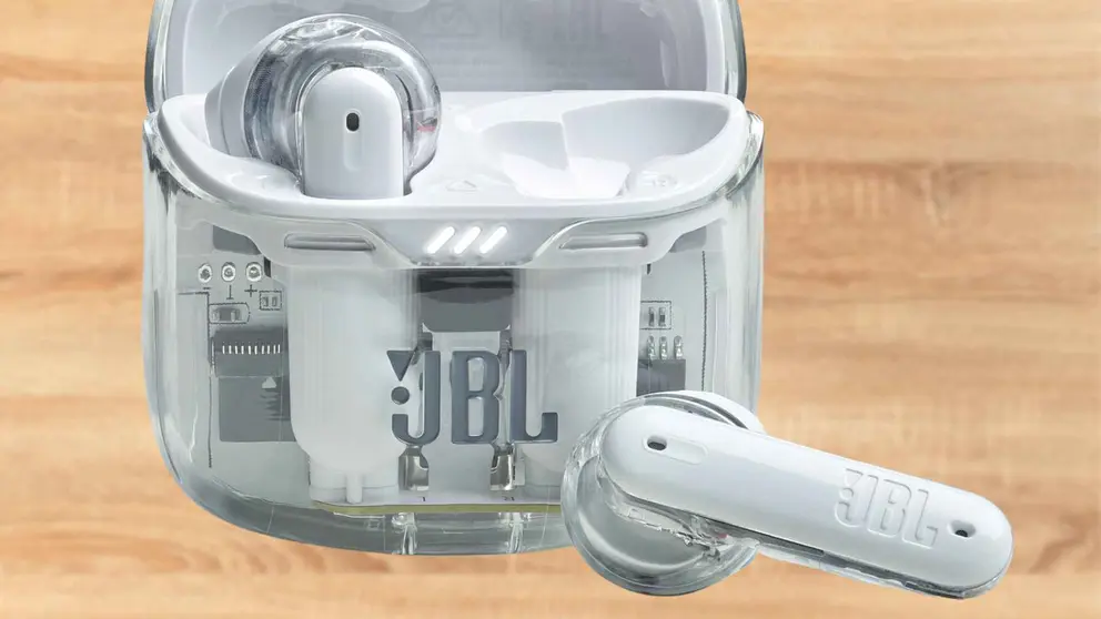 Auriculares de bot&oacute;n JBL Tune Flex Ghost Edition Blanco