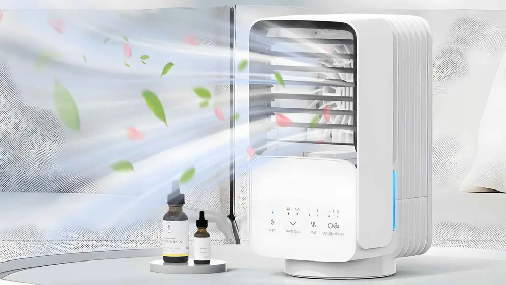 Climatizador port&aacute;til 4 en 1 OMISOON de Amazon