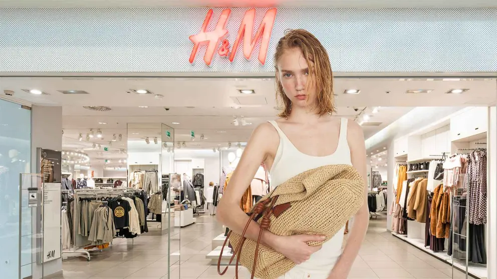Bolso shopper de paja de H&M