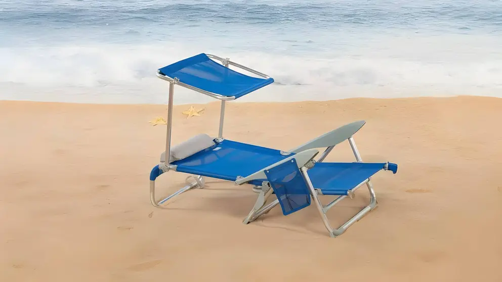 Silla de playa plegable con parasol Aktive en Carrefour
