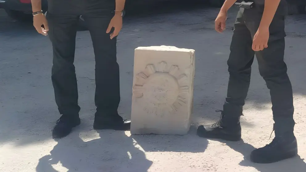 Sillar tallado recuperado por la Guardia Civil