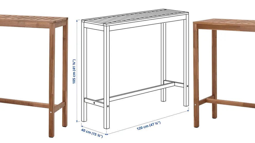 Mesa alta de exterior Nammaro de IKEA