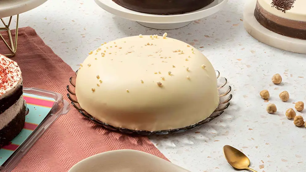 Tarta crema avellana blanca de Mercadona