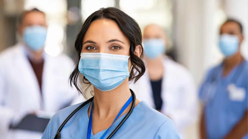 Una enfermera en una foto de archivo