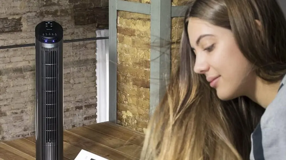 Ventilador de Torre Digital con Temporizador y Mando a Distancia EnergySilence de Amazon