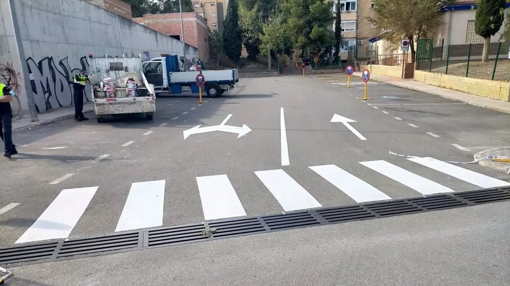 Trabajos de pintura en la calles de Ja&eacute;n