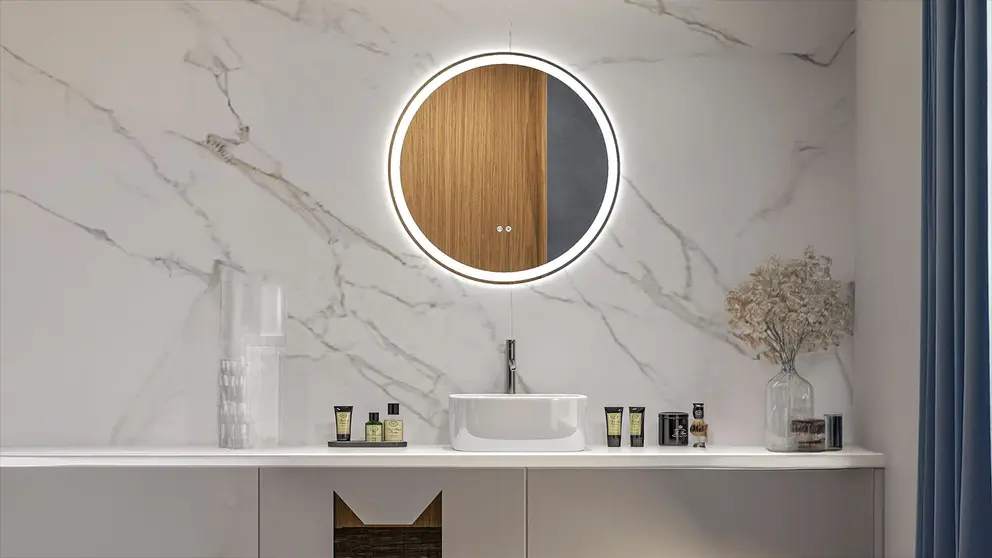Espejo de Ba&ntilde;o con Luces LED Ajustable kleankin de Amazon