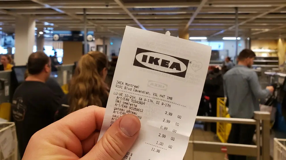 Ticket de compra de IKEA