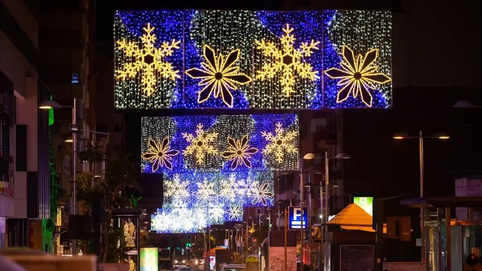 Iluminaci&oacute;n de Navidad de Almer&iacute;a en una imagen de archivo