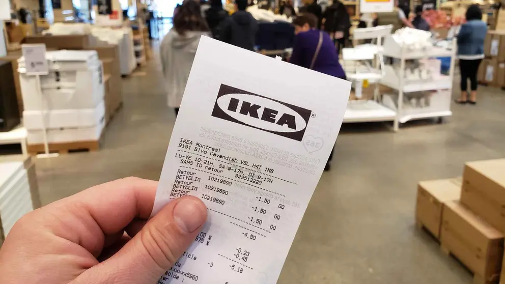 Ticket de compra en Ikea