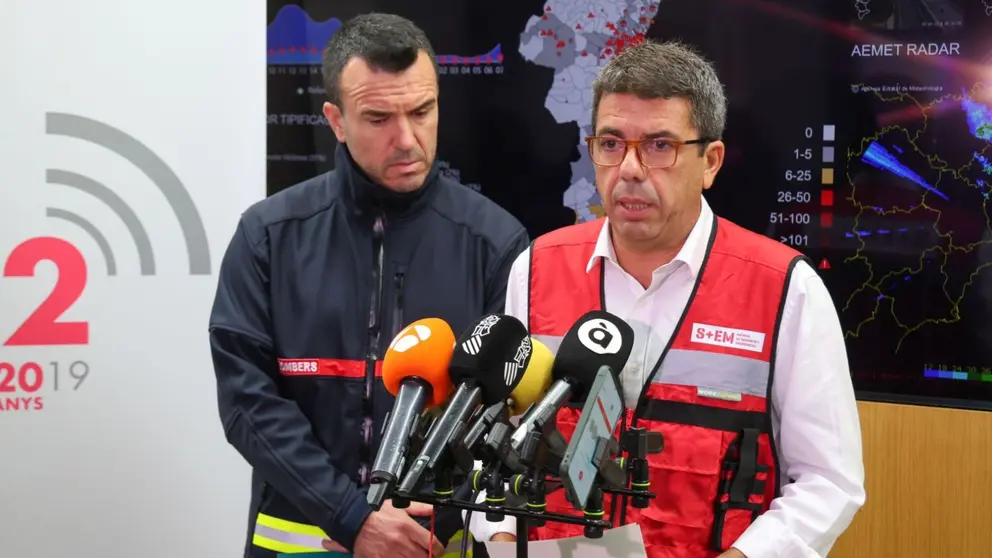 Carlos Maz&oacute;n durante una comparecencia sobre la DANA