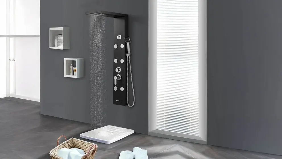 Columna de Ducha Negro LED