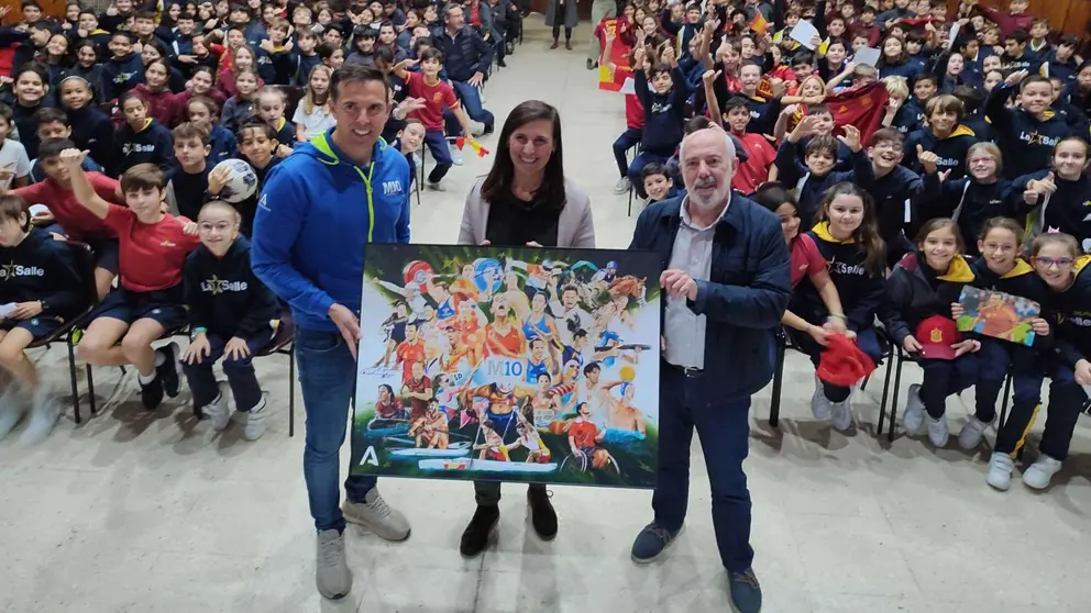 Carlos Marchena llev&oacute; a los alumnos de la Salle Buen Pastor de Jerez el programa 'Mentor 10'