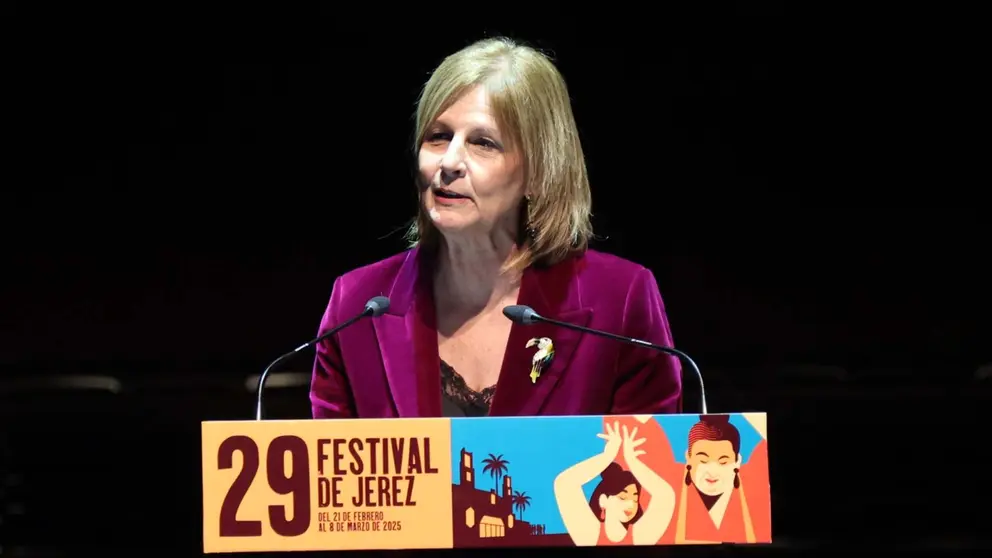 Mar&iacute;a Jos&eacute; Garc&iacute;a-Pelayo durante la presentaci&oacute;n del XXIX Edici&oacute;n del Festival de Jerez | Cristo Garc&iacute;a