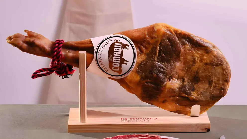 Comabu - Kit con Paleta 50% Duroc, Jamonero, Cuchillo y Delantal