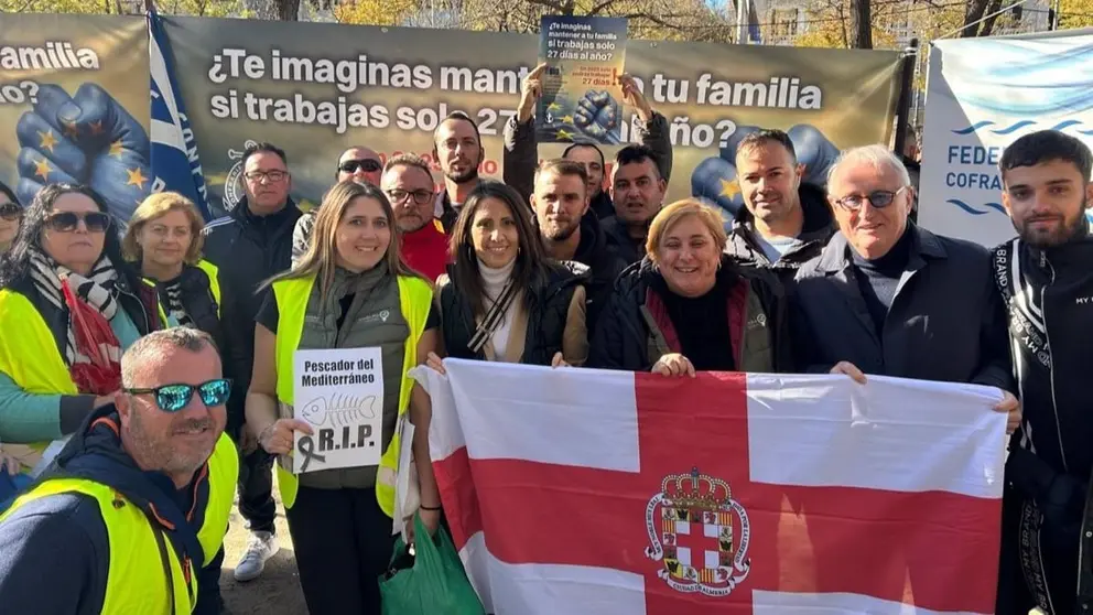 Pescadores de Almer&iacute;a, durante su protesta en Madrid