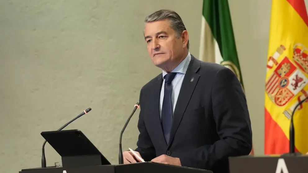Antonio Sanz, durante su comparecencia tras el &uacute;ltimo Consejo de Gobierno