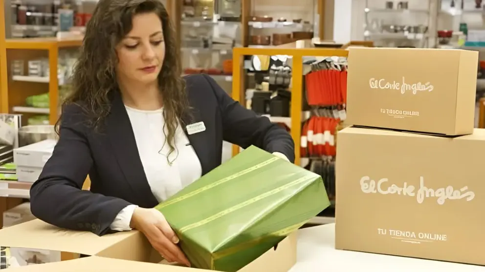 Empaquetadora de regalos en El Corte Ingl&eacute;s