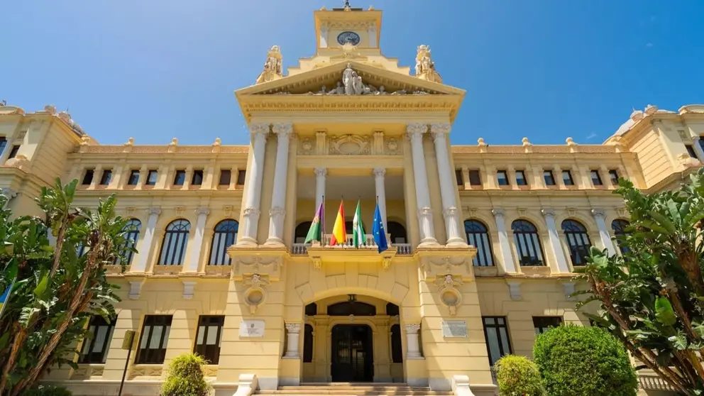 Imagen de la faechada del Ayuntamiento de M&aacute;laga