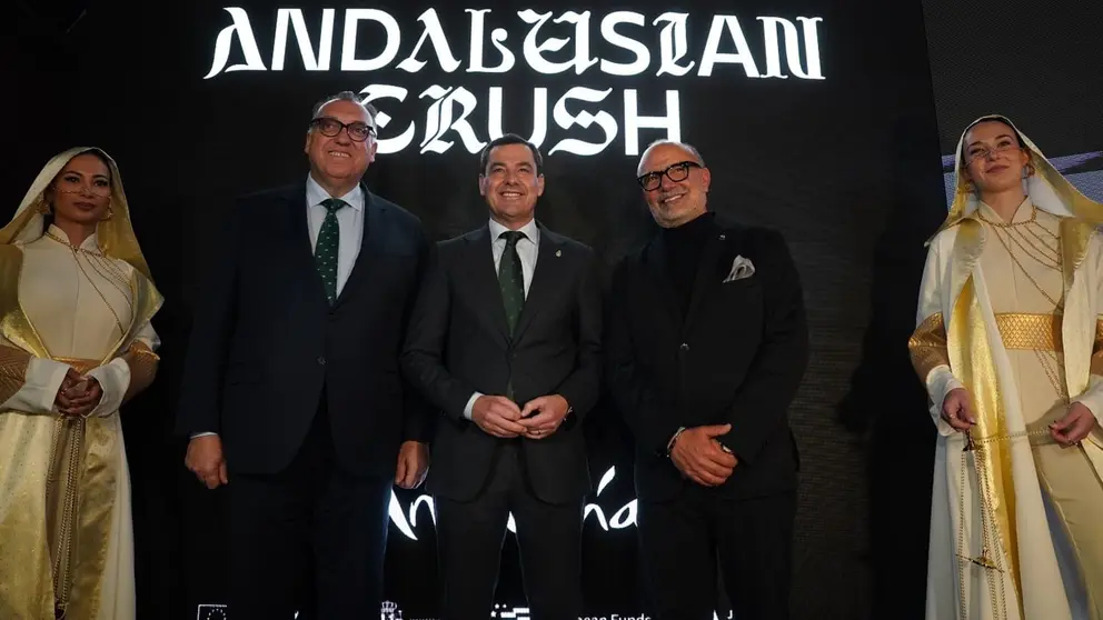 Juanma Moreno, durante la presentaci&oacute;n de la campa&ntilde;a