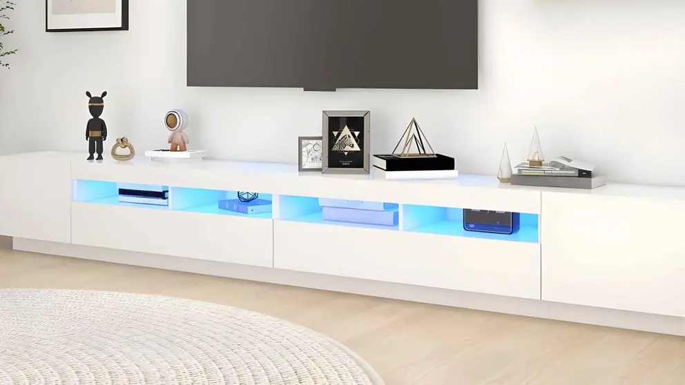 Mueble de televisi&oacute;n con luces LED de Leroy Merlin