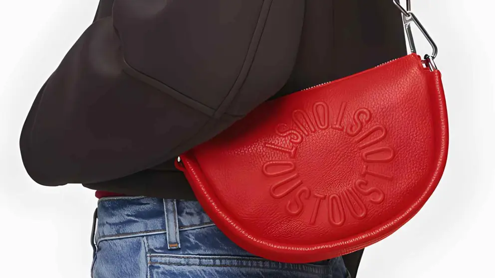 Bandolera mediana media luna con cremallera Tous