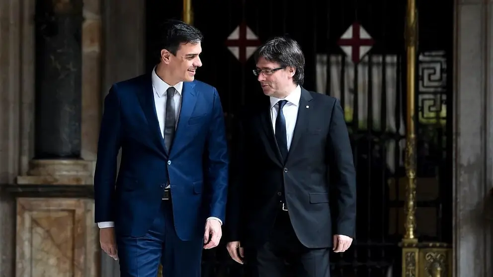 Pedro S&aacute;nchez, en una imagen de archivo junto a Puigdemont