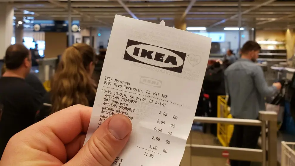 Ticket de compra de IKEA