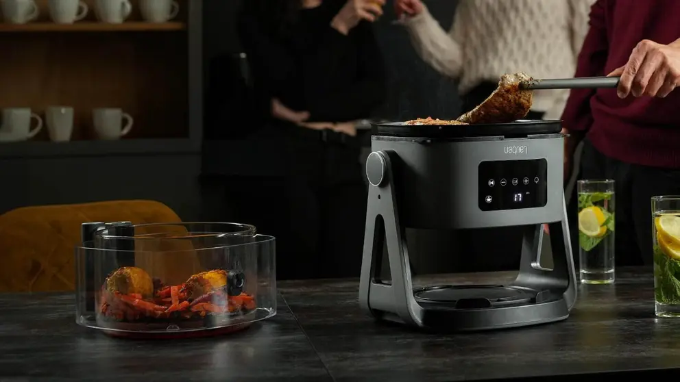 Freidora de aire caliente 3 en 1 Lauben Glass&Grill