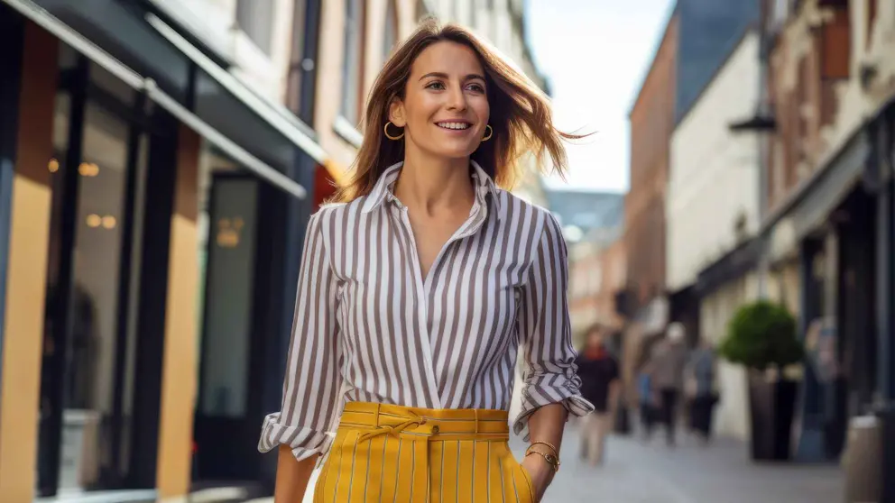 Una mujer a la moda con productos de Inditex