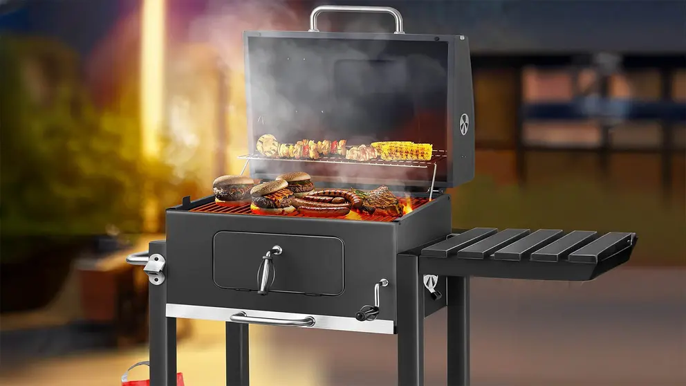 Parilla de Carb&oacute;n con Carrito Grill KESSER