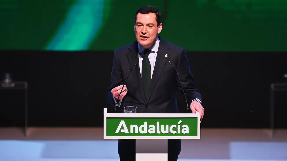 Juanma Moreno durante su discurso en la celebraci&oacute;n del D&iacute;a de Andaluc&iacute;a | Salvador L&oacute;pez Medina