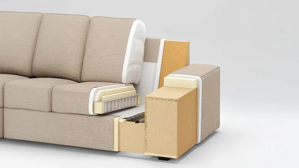 Sof&aacute; de 4 plazas con chaise longue Kivik