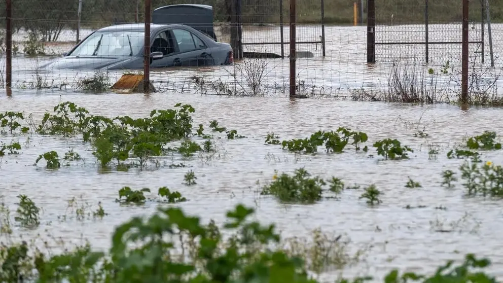 Crecida del r&iacute;o Odiel a su paso por Gibrale&oacute;n