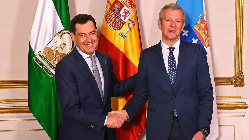 Juanma Moreno ha recibido en el Palacio de San Telmo al presidente gallego Alfonso Rueda | Salvador L&oacute;pez Medina