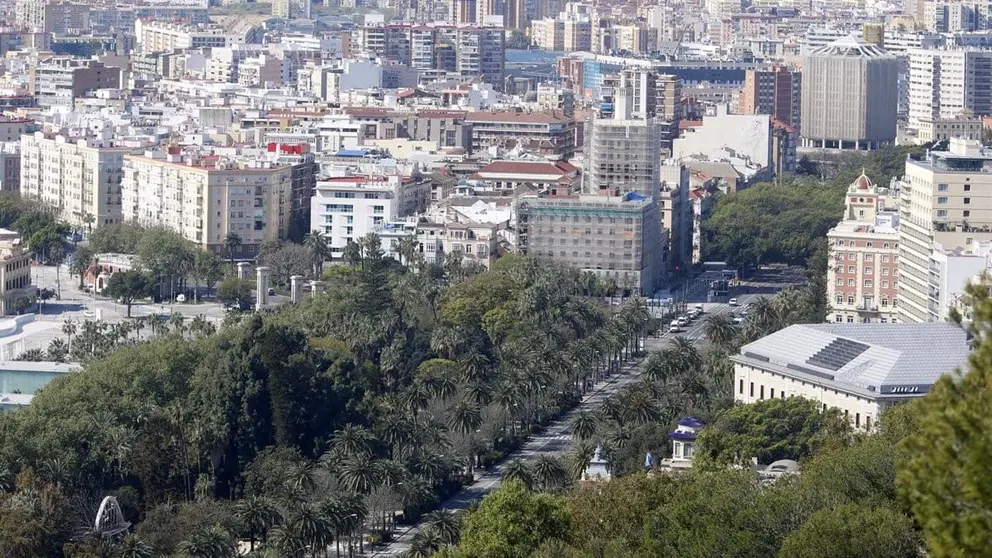 Vista a&eacute;rea de M&aacute;laga