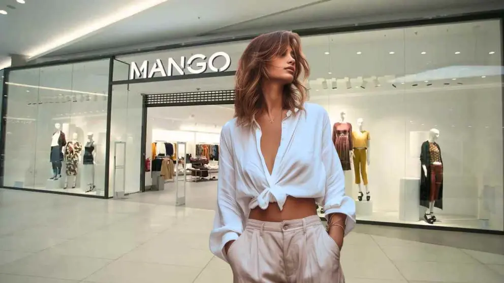 Pantalones wideleg en Mango