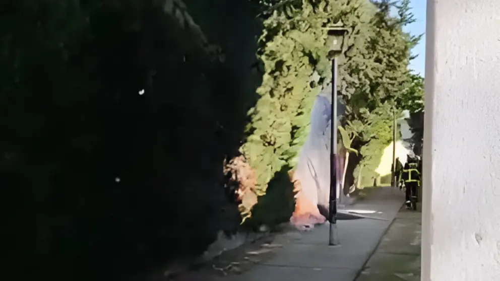 Incendio junto a la parroquia de San Benito