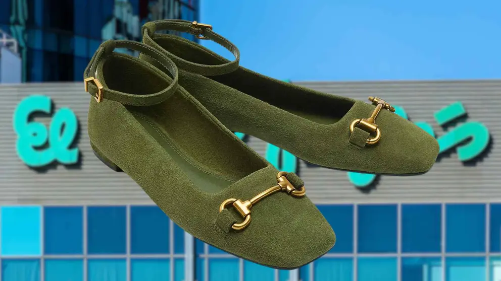 Bailarinas de piel con tira al tobillo y hebilla decorativa de El Corte Ingl&eacute;s