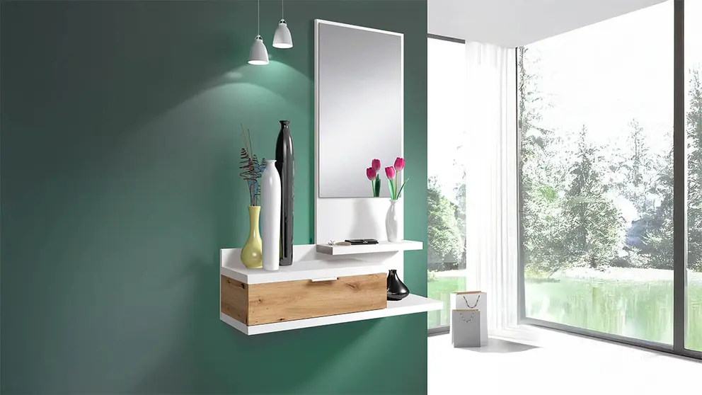 Recibidor Dahila con caj&oacute;n y espejo