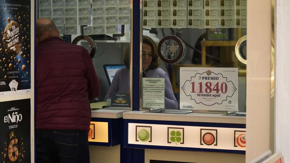 Una administraci&oacute;n de loter&iacute;a en una foto de archivo