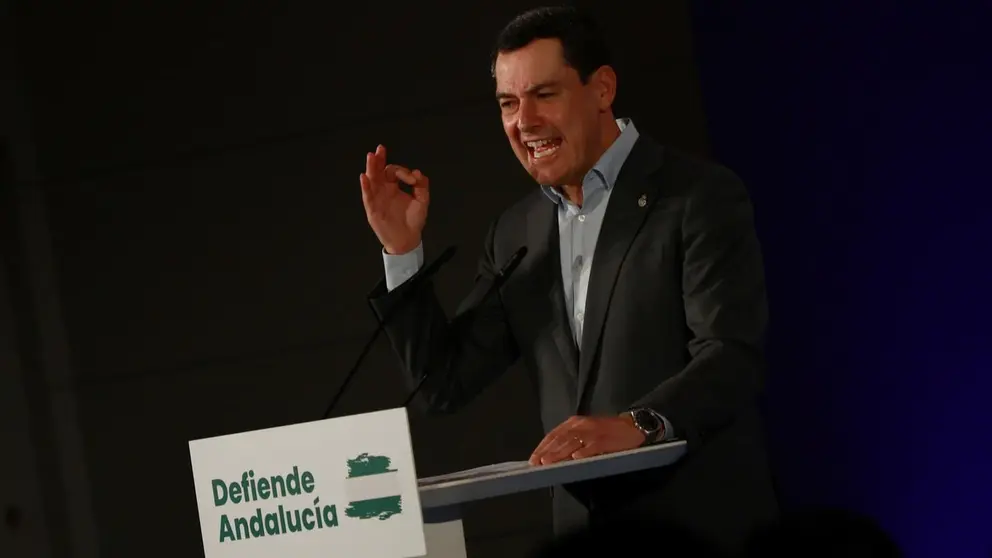 Juanma Moreno, durante la celebraci&oacute;n del Comit&eacute; Ejecutivo del PP en M&aacute;laga