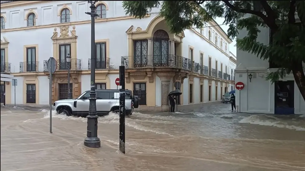 Calles inundadas en Sevilla
