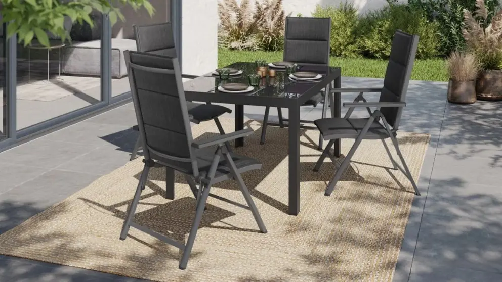 Mesa de jard&iacute;n de aluminio gris Houston y Toronto